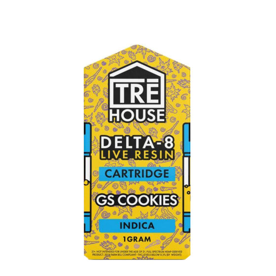 Live Resin Delta 8 Vape Cartridge – GS Cookies – Indica 1g – TRĒ House