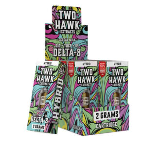 Delta 8 THC Vape Cartridge with D10 + THC-P – Cereal Milk – Hybrid 2g – Two Hawk Extracts
